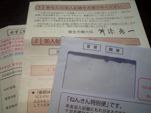 ねんきん特別便